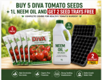 Buy 5 Diva Tomato Seeds + 1L Neem Oil and Get 2 Seed Trays Free