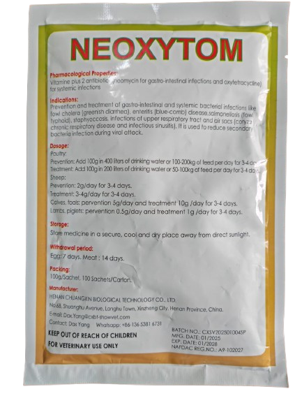 NEOXYTOM – Powerful Antibiotic & Vitamin Combination for Poultry and Livestock