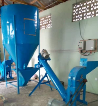 Feed Mill - 1 Ton/Hour (Grinder 10 HP, Mixer 5.5 HP, Conveyor 3 HP) | Fairly Used